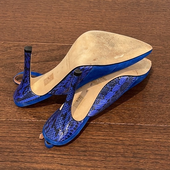 Sigerson Morrison Women’s Blue Suede Sling Backs Size 8 - Picture 6 of 7